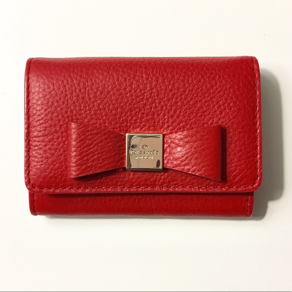 Kate Spade Red Wallet with Bow. New in Box